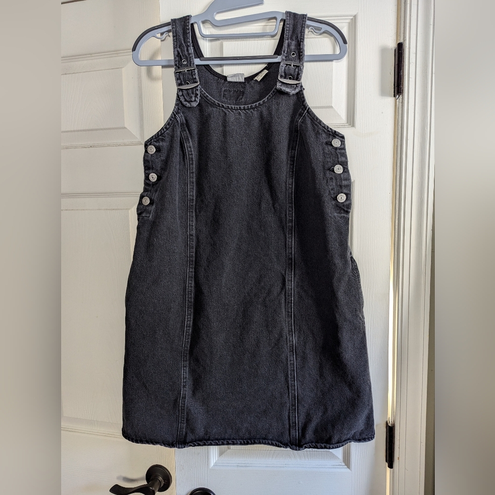 Women's Black Denim Jumper Dress